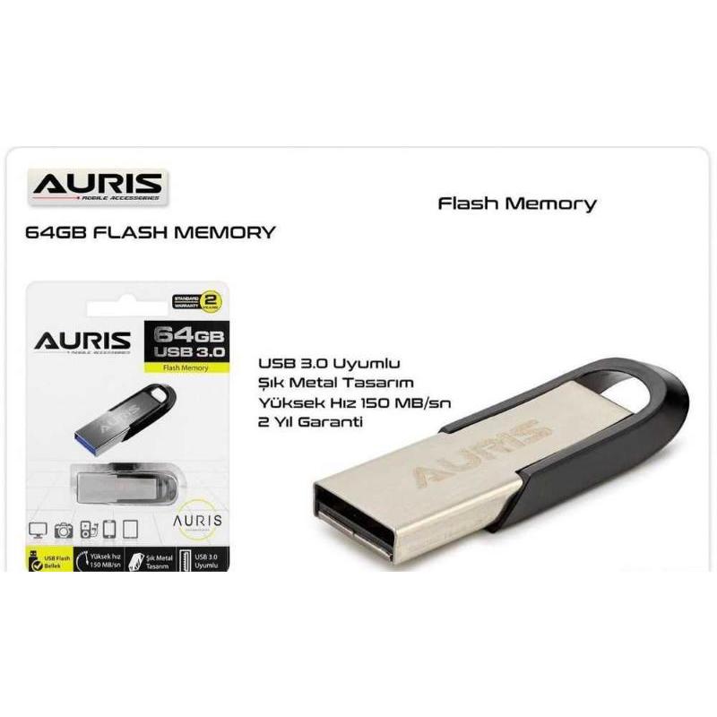 Auris 64 GB Metal Flash Bellek USB 3.0