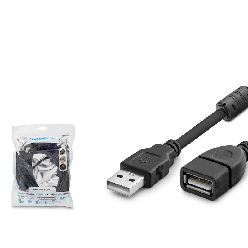 HADRON HDX7542 KABLO USB M/F 3M SİYAH