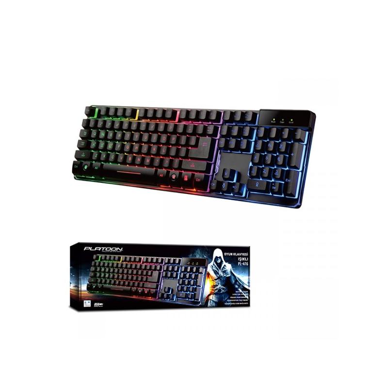 PLATOON PL-476 IŞIKLI MULTİMEDİA K9 MODELİ USB OYUN KLAVYESİ