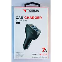 TORİMA C20 CAR 4 USB PORT ÇAKMAKLI ŞARJ ALETİ 