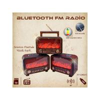 FP-2393-S USB/FM/TF/BLUETOOTH GÜNEŞ ENERJLİ ŞÖMİNELİ NOSTARJİ RADYO 