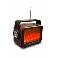 FP-337-S USB/FM/TF/BLUETOOTH GÜNEŞ ENERJLİ ŞÖMİNELİ NOSTARJİ RADYO