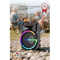 KTS-2170 Bluetooth Hoparlör Rgb Işıklı Çift Mikrofonlu 19W Kablosuz Speaker 55X30