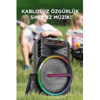 KTS-2170 Bluetooth Hoparlör Rgb Işıklı Çift Mikrofonlu 19W Kablosuz Speaker 55X30