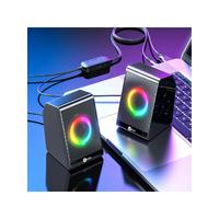 Lecoo DS100 Kablolu 1+1 6W RGB Aydınlatmalı Stereo Soundbar Masaüstü Hoparlör Siyah