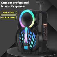 NDR-P12 Mikrofonlu Kumandalı Rgb Ledli Taşınabilir Tekerlekli Bluetooth Hoparlör