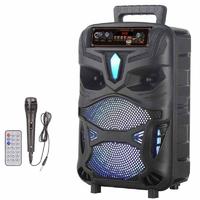 NDR-P55 Mikrofonlu Kumandalı Rgb Ledli Taşınabilir Bluetooth Hoparlör Usb-Tf-Fm Radyo Siyah