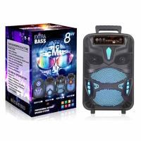NDR-P55 Mikrofonlu Kumandalı Rgb Ledli Taşınabilir Bluetooth Hoparlör Usb-Tf-Fm Radyo Siyah