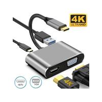PLATOON PL-5565 TYPE-C TO HUB PD HDTV+VGA+USB ADAPTÖR 4İN1