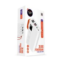Powerway 30.000 Mah Pd 22.5W Dahili Kablolu Hızlı Şarj Led Fener Gerçek 30.000 Mah QC30S Beyaz Powerbank