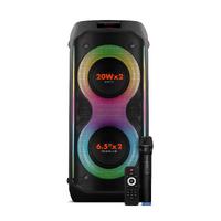 Powerway DUO XL Taşınabilir Mikrofonlu 20x2 W Karaoke Ses Kayıt Bluetooth Hoparlör Led Işıklı