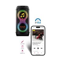Powerway DUO XL Taşınabilir Mikrofonlu 20x2 W Karaoke Ses Kayıt Bluetooth Hoparlör Led Işıklı