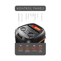 Powerway DUO XL Taşınabilir Mikrofonlu 20x2 W Karaoke Ses Kayıt Bluetooth Hoparlör Led Işıklı