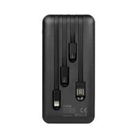 Powerway TX108 Siyah 10.000 mAh Dijital Göstergeli Ekstra Kablolu 4 Çıkışlı Powerbank