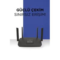 TORİMA AC06 Çift Bant Kablosuz Wifi Router 1200Mbps 2.4GHz ve 5GHz 4 Antenli