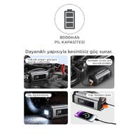 TORİMA APS-01 Araç Hava Kompresörü Akü Takviyeli Marş Özellikli Dijital Ekranlı Işıklı Taşınabilir Kompresör 