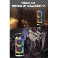 Torima BTS-1989 Rgb Işıklı Karaoke Mikrofonlu Kumandalı Bluetooth Hoparlör