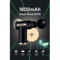 Torima BX-720 Siyah Darbeli Titreşimli Şarjlı Sporcu Masaj Tabancası Masaj Aleti Kas Egzersiz Aleti