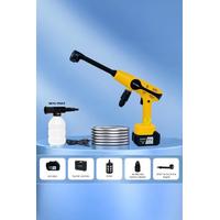 Torima D-015 Sarı Akülü Şarjlı Yüksek Basınçlı Oto Araba Bahçe Yıkama,Temizleme Su Tabancası