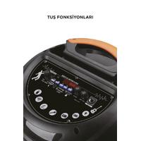 Torima D27 Siyah RGB Işıklı Mikrofonlu Kumandalı USB/TF/FM/MIC/BT Bluetooth Hoparlör
