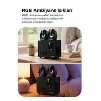 TORİMA D37 Bilgisayar Hoparlörü Rgb Işıklı 2+1 Subwoofer Bluetooth Hoparlör Speaker 