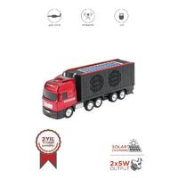 Torima D45 Kırmızı Tır Bluetooth Hoparlör FM-AUX-USB Destekli Güneş Enerjili Speaker