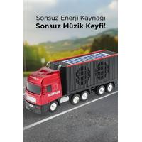 Torima D45 Kırmızı Tır Bluetooth Hoparlör FM-AUX-USB Destekli Güneş Enerjili Speaker