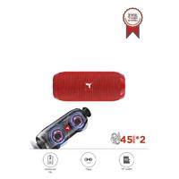 Torima D47 Kırmızı Bluetooth Hoparlör Kablosuz Taşınabilir Ses Bombası TWS, USB, TF Kart, 1200 mah