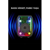 TORİMA D66 USB/TF/BLUETOOTH MİKRAFONLU TAŞINABİLİR SES SİSTEMİ 