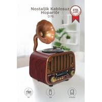 TORİMA D76 Bluetooh Hoparlör Nostaljik Radyo AUX USB TF Destekli Speaker