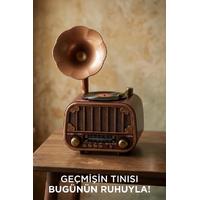 TORİMA D76 Bluetooh Hoparlör Nostaljik Radyo AUX USB TF Destekli Speaker