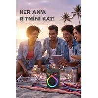 TORİMA D80 Bluetooth Hoparlör Rgb Işıklı Mikrofonlu 12W Kablosuz Taşınabilir Hoparlör