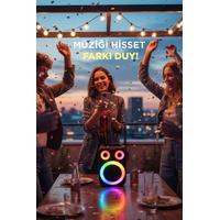 TORİMA D81 Bluetooth Hoparlör Rgb Işıklı Mikrofonlu 12W Kablosuz Taşınabilir Hoparlör 
