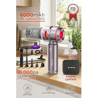 TORİMA HL-121 Araç İçi Süpürge 4IN1 16000PA Emiş Güçlü Üflemeli Şarjlı Mini Araba El Süpürgesi