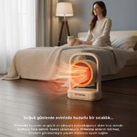 TORİMA HT-100 Mini Isıtıcı Fan Taşınabilir Sessiz Hızlı Isıtma 500W Kompakt Isıtıcı