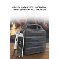 Torima KTS-1769 Mikrofon,1 Led Ampül ve Fenerli Bluetooth Hoparlör Güneş Panelli Powerbank Kamp Hoparlörü