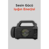 Torima KTS-2031 Dış Mekan 3 inç Güneş Enerjili El Feneri RGB Kablosuz Bluetooth Hoparlör