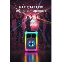 TORİMA KTS-2452 Bluetooth Hoparlör Rgb Işıklı USB TF FM 12W Kablosuz Taşınabilir Speaker 