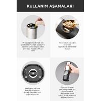 Torima KYMQ-16-BS Siyah Pilli Işıklı Otomatik Yeni Nesil Tuz Karabiber Değirmeni Baharat Öğütücü