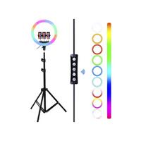 Torima MJ36 Beyaz 2.1 M Saplı 14 inç Işıklı Selfie Çubuğu Youtuber Makyaj Işığı