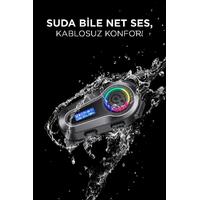 Torima Q10 Helmet Siyah LCD Ekranlı Bluetooth Motosiklet Kulaklığı Intercom