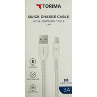 TORİMA TCB-01 1MT 3A USB TO LIGHTNING ŞARJ KABLO 