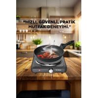 Torima TEH-01 Siyah Termostatlı Ayarlanabilir Tekli Elektrikli Ocak