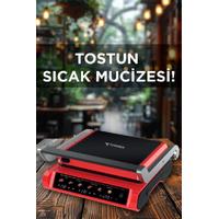 Torima TG-PRO1000 Siyah-Kırmızı 2200W Dijital Ekranlı Tost Izgara Makinesi Çıkarılabilir Plaka