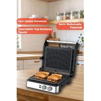 Torima TG-PRO300 Siyah-Gümüş 2000W Paslanmaz Çelik Tost Izgara Makinesi Çıkarılabilir Plaka