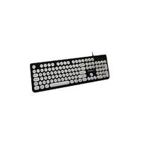 Torima TK-09 Siyah+Beyaz Retro Daktilo Görünümlü Kablolu Q Klavye