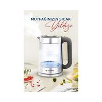 TORİMA TY-083 Cam Led Işıklı 1500W 1.8L Kettle Su Isıtıcı 