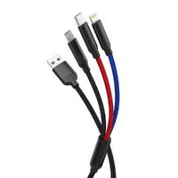 TORİMA U35 Şarj Kablosu Type-C Lightning Micro 3IN1 Hızlı 3.0A Data Kablo