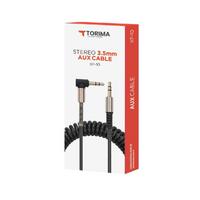 Torima XF-10 Siyah Altın Uçlu Araç Müzik Ses Kablosu Stereo Aux Kablo 1 Mt - 3.5mm