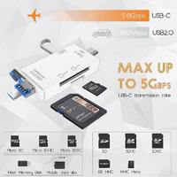 Torima YD-40 6 in 1 Kart Okuyucu Adaptör Usb-Otg Hub Type-C